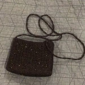 Beaded Cocktail Purse-Black